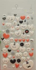 Opakowanie Naklejki ozdobne wypukłe Serca