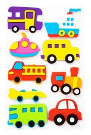 Opakowanie Naklejki papierowe 3D - Pojazdy