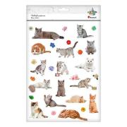 Opakowanie Naklejki papierowe koty, kwiaty 32szt.