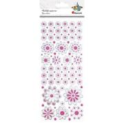 Opakowanie Naklejki papierowe kwiaty metaliczne mix 89szt.