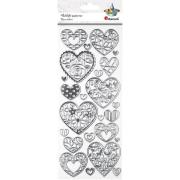 Opakowanie Naklejki papierowe serca z dekorem mix 24szt.