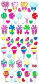 Opakowanie Naklejki piankowe brokatowe lizaki