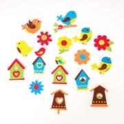 Opakowanie Naklejki piankowe Ptaszki, kwiatki i budki
