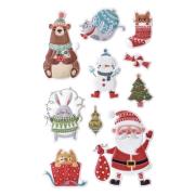 Opakowanie Naklejki puffy zimowe słodziaki 10szt