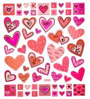 Opakowanie Naklejki serca 57szt