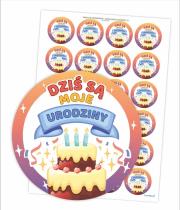 Opakowanie Naklejki urodzinowe - Dziś są moje urodziny 24szt