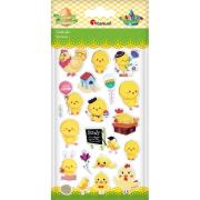 Opakowanie Naklejki wypukłe kury, kurczaczki 19szt.