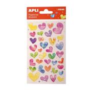 Opakowanie Naklejki wypukłe serca z brokatem