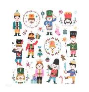 Opakowanie Naklejki z brokatem dziadek do orzechów 25szt