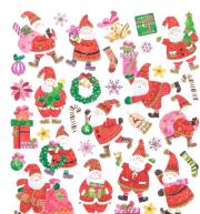 Opakowanie Naklejki z brokatem mikołaje 32szt