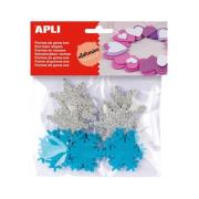 Opakowanie Naklejki z brokatem płatki śniegu 22szt