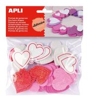 Opakowanie Naklejki z brokatem serca 52szt