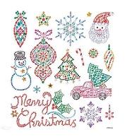 Opakowanie Naklejki z kryształkami Boże Narodzenie 17szt