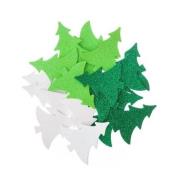 Opakowanie Naklejki z pianki brokat choinki 30szt