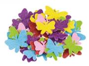 Opakowanie Naklejki z pianki motyle z brokatem 42szt