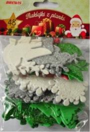 Naklejki z pianki z brokatem 48szt. Wydawca: Brewis. Dadada.pl Opakowanie Naklejki z pianki z brokatem 48szt