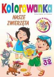 Nasze zwierzęta. Kolorowanka. Autor: Kruszewski Włodzimierz, Ernest Błędowski. Dadada.pl Okładka książki Nasze zwierzęta. Kolorowanka