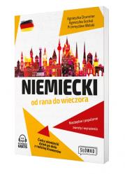 Niemiecki od rana do wieczora. Ćwicz niemiecki dzień po dniu z rodziną Kramerów. Autor: Agnieszka Drummer, Wolski Przemysław, Agnieszka Sochal. Dadada.pl Okładka książki Niemiecki od rana do wieczora. Ćwicz niemiecki dzień po dniu z rodziną Kramerów
