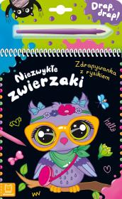 Niezwykłe zwierzaki. Zdrapywanka z rysikiem. Autor: Kaczyńska Agata. Dadada.pl Okładka książki Niezwykłe zwierzaki. Zdrapywanka z rysikiem