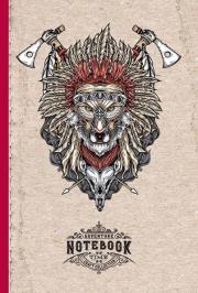 Opakowanie Notatnik ozdobny 143x210/64K kratka Wilk Indianin