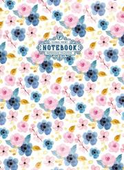 Opakowanie Notatnik ozdobny 64 strony kratka Kwiaty niebieski