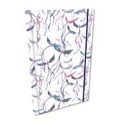 Opakowanie Notes A5 kratka z gumką Soft Touch malowane ptaki