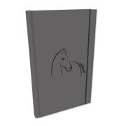 Opakowanie Notes A5 z gumką kratka soft touch koń szary BB230026