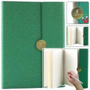 Opakowanie Notes biurowy A5 linia na magnes z obiciem zielony