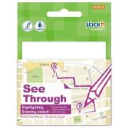 Opakowanie Notes samoprzylepny 76x76mm przezroczysty 50 kart.