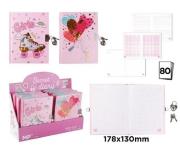 Opakowanie Notes z kłódką 178x130mm Big Dream Girls MIX