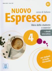 Nuovo Espresso 4 Podręcznik + ćwiczenia + ebook. Autor: Balì Maria, Dei Irene. Dadada.pl Okładka książki Nuovo Espresso 4 Podręcznik + ćwiczenia + ebook