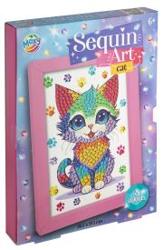 Opakowanie Obraz cekinowy z ramą Kot