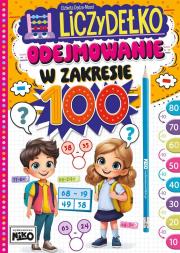 Odejmowanie w zakresie 100. Liczydełko. Autor: Elżbieta Dędza-Mozol. Dadada.pl Okładka książki Odejmowanie w zakresie 100. Liczydełko