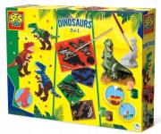 Opakowanie Odlew gipsowy 3w1 Dinozaur, koraliki, zdrapywanka