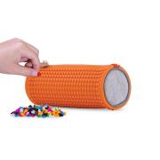 Opakowanie Okrągły piórnik na suwak z pomarańczowym panelem