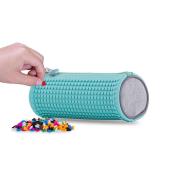 Opakowanie Okrągły piórnik na suwak z turkusowym panelem