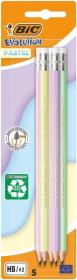 Ołówek z gumką Evolution Pastel 5szt. Wydawca: Bic. Dadada.pl Opakowanie Ołówek z gumką Evolution Pastel 5szt