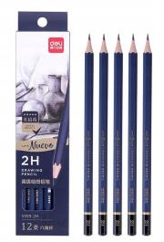 Opakowanie Ołówki do szkicowania 2H Nuevo 12szt DELI
