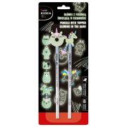 Opakowanie Ołówki z figurką świecącą w ciemności 2szt KIDEA