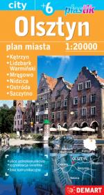 Olsztyn plus 6 - plan miasta plastik 1:20 000. Autor: Opracowanie zbiorowe. Dadada.pl Okładka książki Olsztyn plus 6 - plan miasta plastik 1:20 000