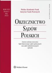 Okładka książki Orzecznictwo Sądów Polskich 2/2022