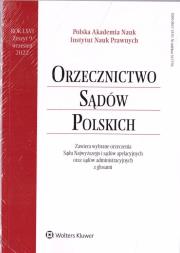 Okładka książki Orzecznictwo Sądów Polskich 9/2022
