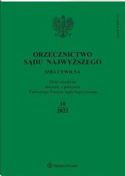 Okładka książki Orzecznictwo Sądu Najwyższego 10/2022