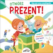 Otwórz prezent! Kosmos prehistoria domy świata i więcej!. Autor: Leone Luca, Mancini Paolo. Dadada.pl Okładka książki Otwórz prezent! Kosmos prehistoria domy świata i więcej!