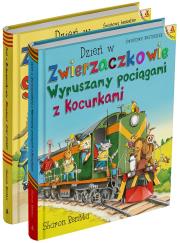 Pakiet Dzień w Zwierzaczkowie Wyruszamy pociągami z Kocurkami / Strażacy przy pracy. Autor: Rentta Sharon. Dadada.pl Okładka książki Pakiet Dzień w Zwierzaczkowie Wyruszamy pociągami z Kocurkami / Strażacy przy pracy