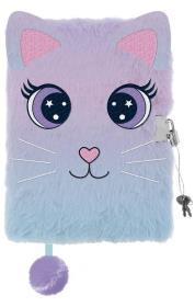 Opakowanie Pamiętnik z kłódką 3D włochacz A5 96k Pastel Cat