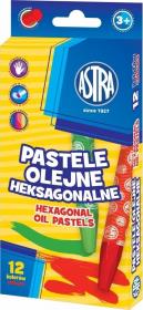 Pastele olejne heksagonalne 12 kolorów ASTRA. Wydawca: ASTRA papiernicze. Dadada.pl Opakowanie Pastele olejne heksagonalne 12 kolorów ASTRA