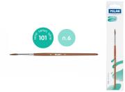 Pędzel okrągły z włosia koziego seria 101 nr 6 Milan 1 szt. na blistrze. Wydawca: MILAN. Dadada.pl Opakowanie Pędzel okrągły z włosia koziego seria 101 nr 6 Milan 1 szt. na blistrze