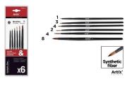 Pędzle syntetyczne 6szt. Wydawca: Artix. Dadada.pl Opakowanie Pędzle syntetyczne 6szt