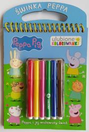 Peppa Pig Ulubione kolorowanki cz. 1 Peppa i jej malowany świat. Autor: Opracowanie zbiorowe. Dadada.pl Okładka książki Peppa Pig Ulubione kolorowanki cz. 1 Peppa i jej malowany świat